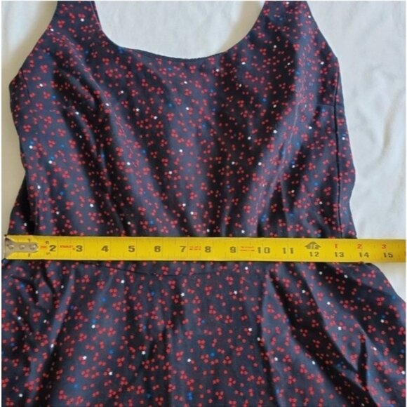 Vintage 90s GAP Floral Skater Mini Dress Navy 00 - Picture 5 of 6
